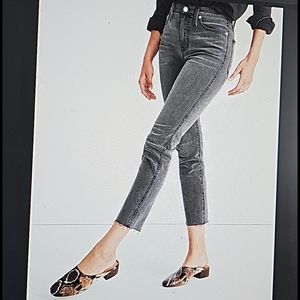Madewell Stovepipe Jeans Cement Wash Raw Hem Jeans